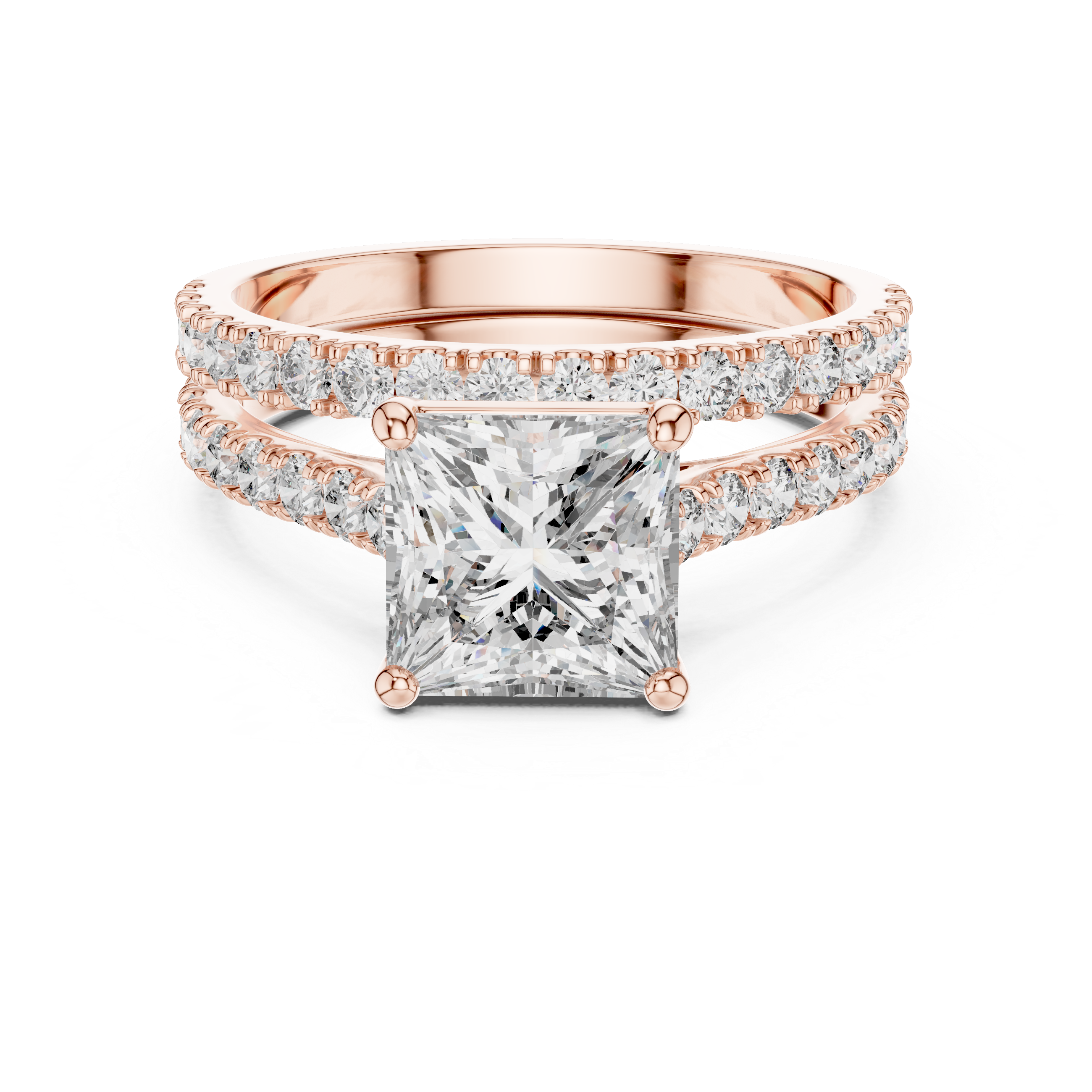 Royal Spark 1.75-Ct Princess-Cut Diamond Ring with 14-KT White Gold